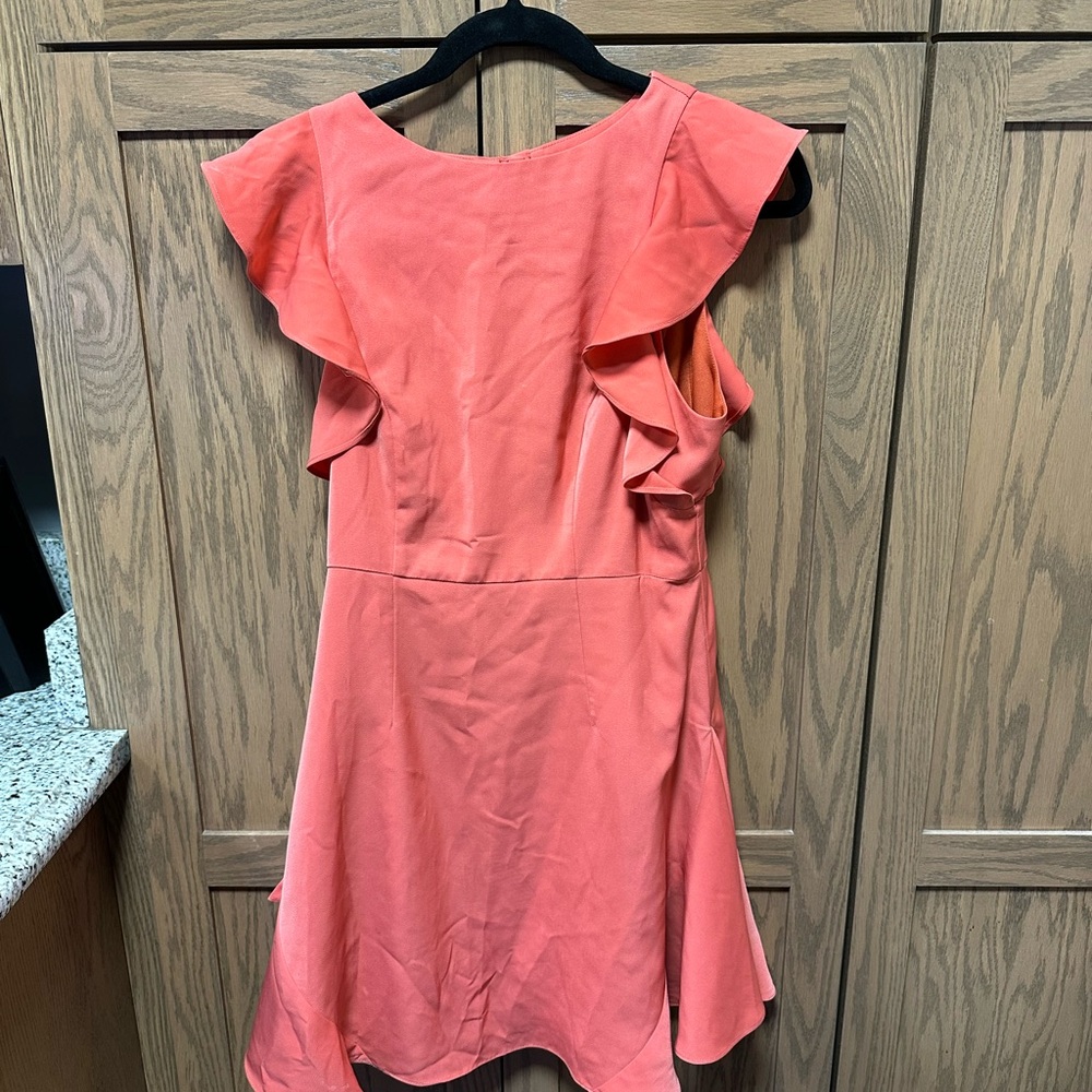 Kendall & Kylie Coral Ruffle Mini Dress